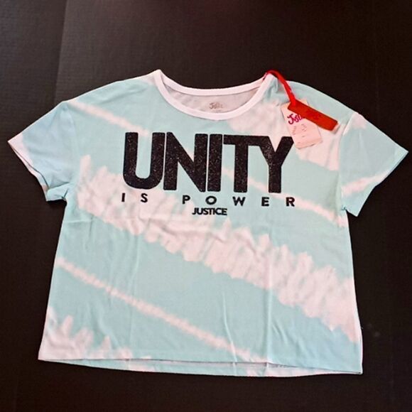 Justice Girls Tie Dyed Unity Cropped T Shirt - Picture 1 of 4